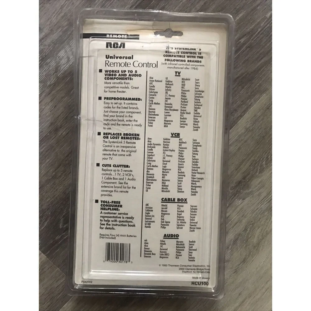 Universal rca remote